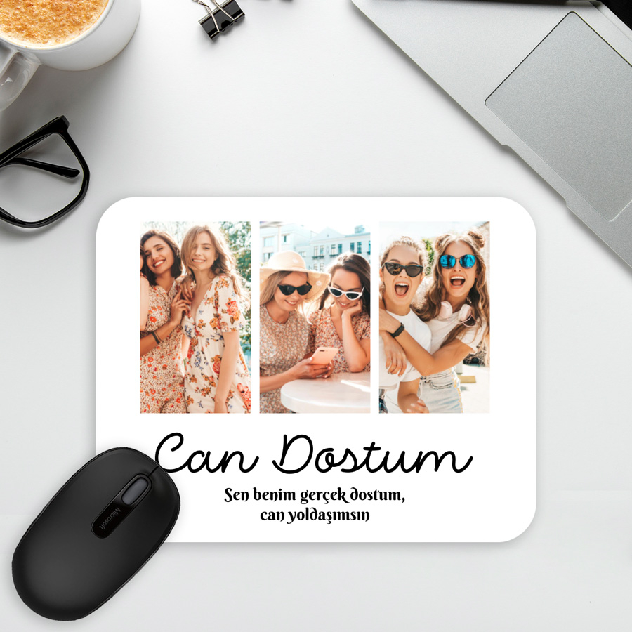 Can Dostum Fotoğraflı Kişiye Özel Mousepad - Hediyesec